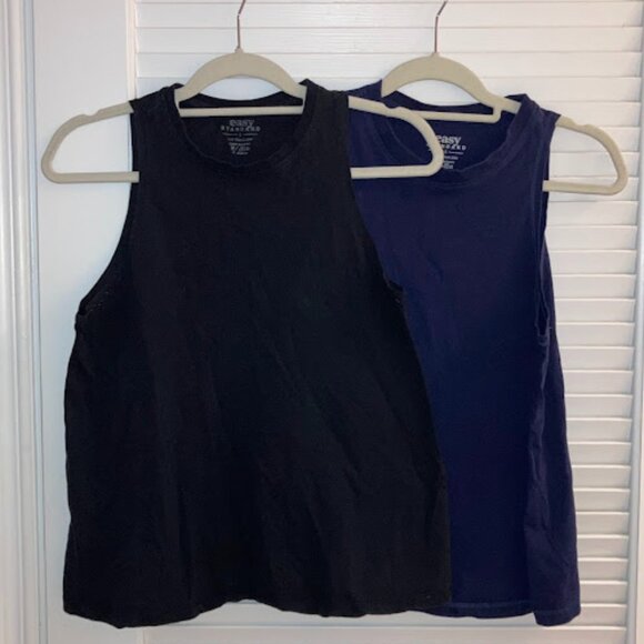 BUNDLE OF TWO Easy Standard Tanktops, Black and Navy - Size Small - Picture 1 of 6